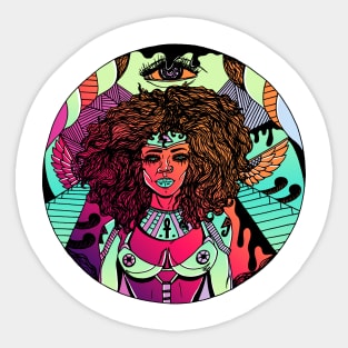 Blue Red Blend Kemet Warrior Sticker